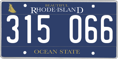 RI license plate 315066
