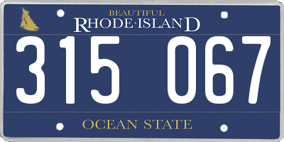 RI license plate 315067