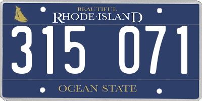 RI license plate 315071