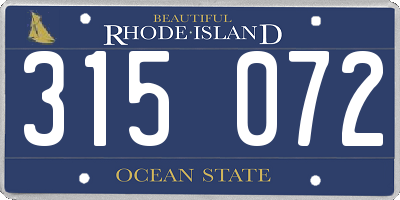 RI license plate 315072