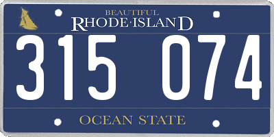 RI license plate 315074