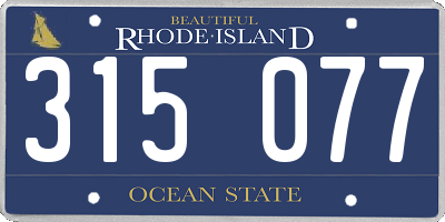 RI license plate 315077