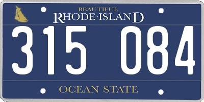 RI license plate 315084
