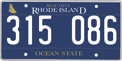 RI license plate 315086