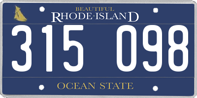 RI license plate 315098