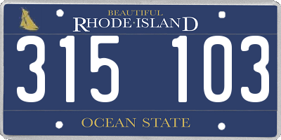 RI license plate 315103