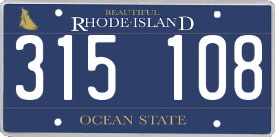 RI license plate 315108