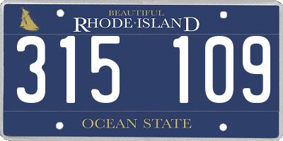RI license plate 315109