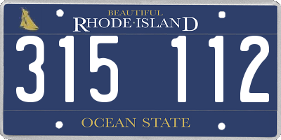 RI license plate 315112