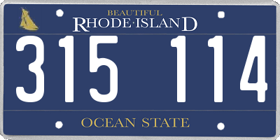 RI license plate 315114
