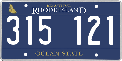 RI license plate 315121