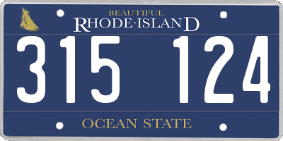 RI license plate 315124