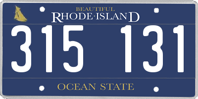 RI license plate 315131