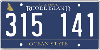 RI license plate 315141