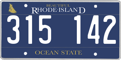 RI license plate 315142