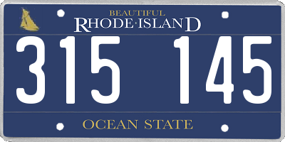 RI license plate 315145