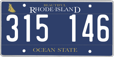 RI license plate 315146
