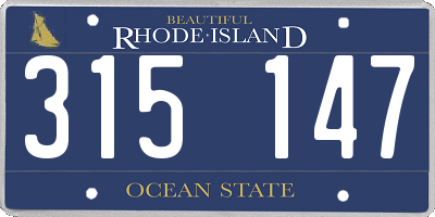 RI license plate 315147