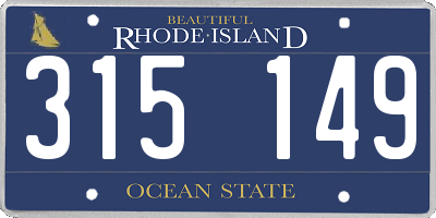 RI license plate 315149