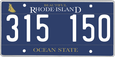 RI license plate 315150
