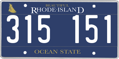 RI license plate 315151