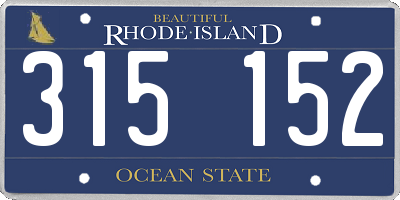RI license plate 315152
