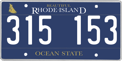 RI license plate 315153