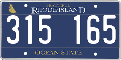RI license plate 315165