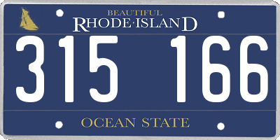RI license plate 315166