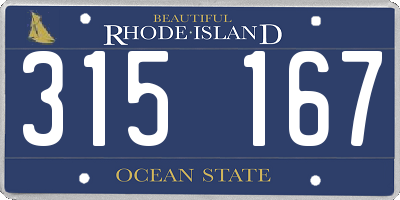 RI license plate 315167