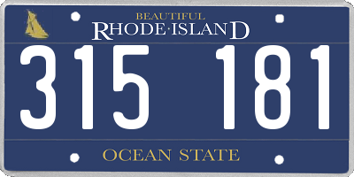 RI license plate 315181