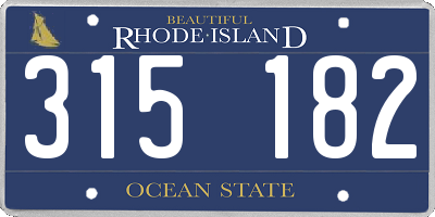 RI license plate 315182