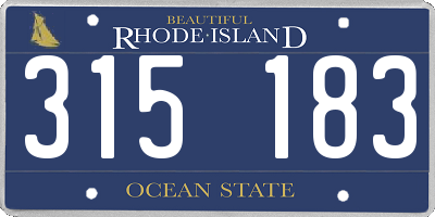 RI license plate 315183