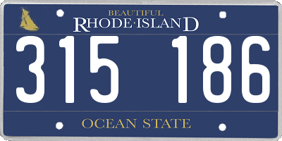 RI license plate 315186