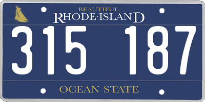RI license plate 315187
