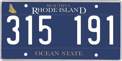 RI license plate 315191