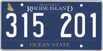 RI license plate 315201