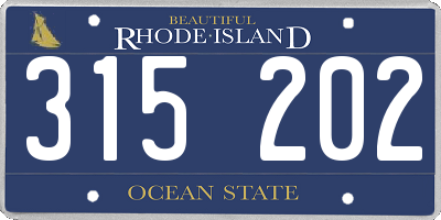 RI license plate 315202