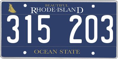 RI license plate 315203