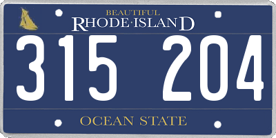 RI license plate 315204