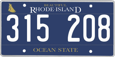 RI license plate 315208