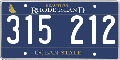 RI license plate 315212