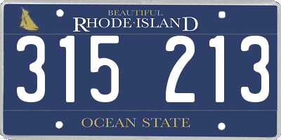 RI license plate 315213