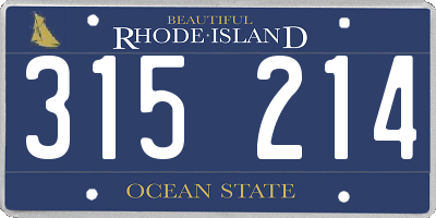 RI license plate 315214