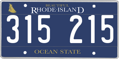 RI license plate 315215