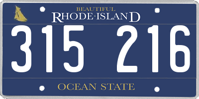 RI license plate 315216