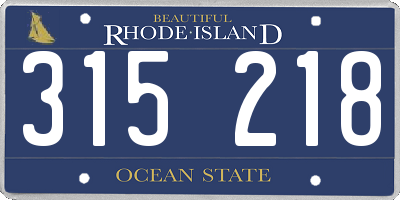 RI license plate 315218