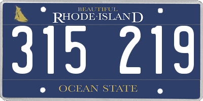 RI license plate 315219