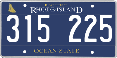 RI license plate 315225