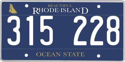 RI license plate 315228